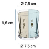 Campingglas aus Acryl 300ml/450ml bunt - 4 Personen - Trinkglas Acrylglas Wasserglas Kunststoff Camping Garten Echtglasoptik Picknick Becher Kinder Senioren Longdrink Coktail